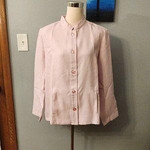 BLAIR Large Women's Blazer Jacket Buttons Down Light Pink Polyester
